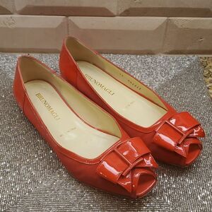BRUNO MAGLI Red Patent Flats - Size 36